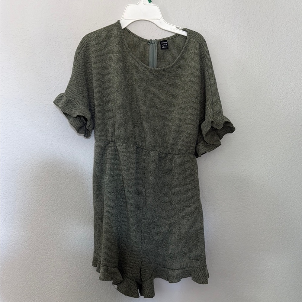 Green Short Sleeve Romper